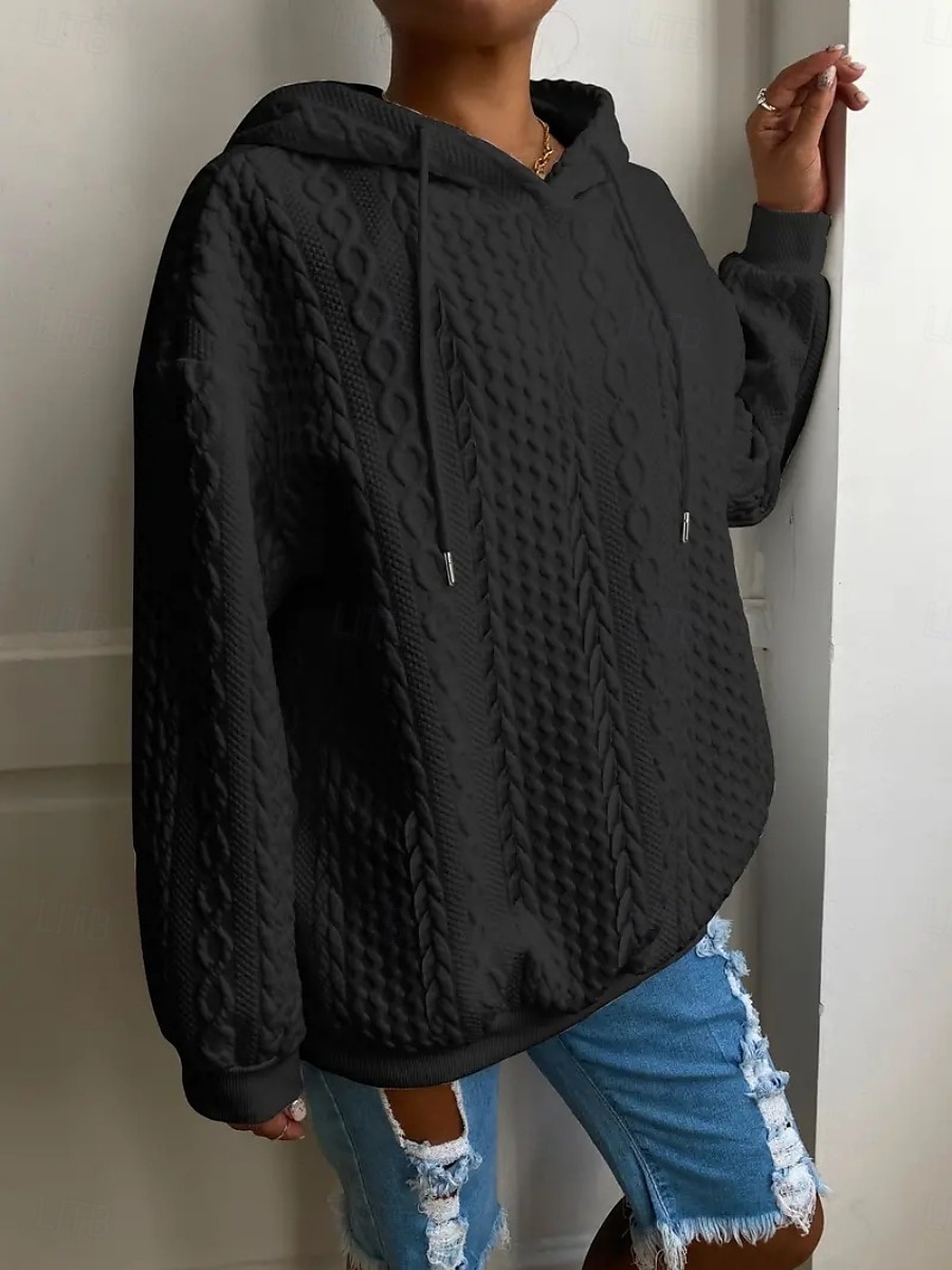Femmes Sweat à capuche Uni Occasionnel manche longue À capuche Hauts Réguliers Rue Tenue Quotidienne Noir Blanche Rose Claire Rouge Bleu Automne Hiver de 2025 ? $27.99 –P16