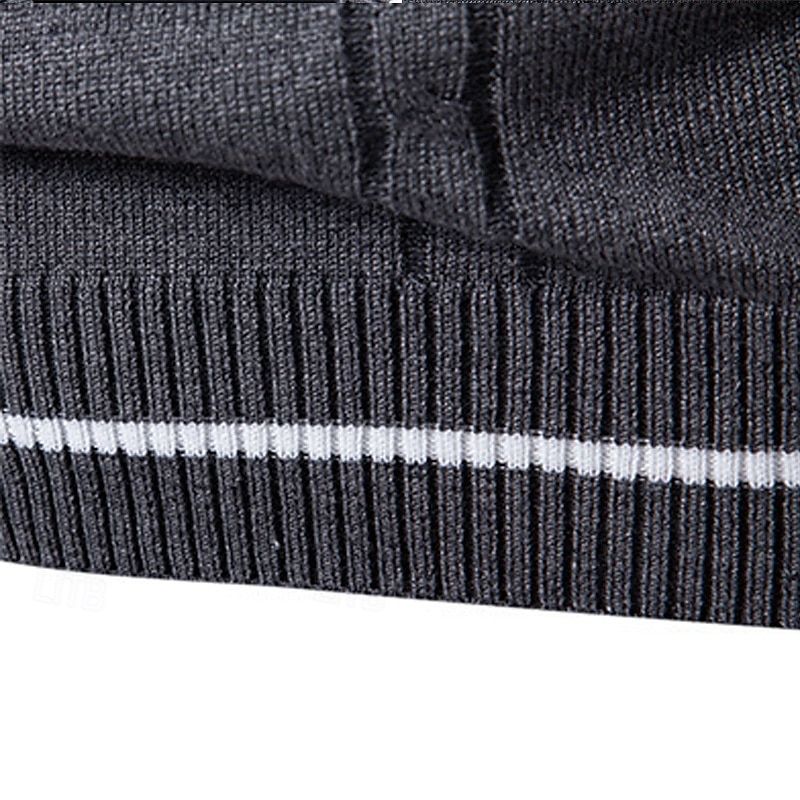 Herre Genser Genser vest Pullover genser Vest Riflet Strikke Vanlige topper Strikket Slank passform عادي V-hals Strikketøy Moderne Avslappet Dagligdagstøy Klær Høst Svart Hvit L XL 2XL 2025 - $21.99 –P8