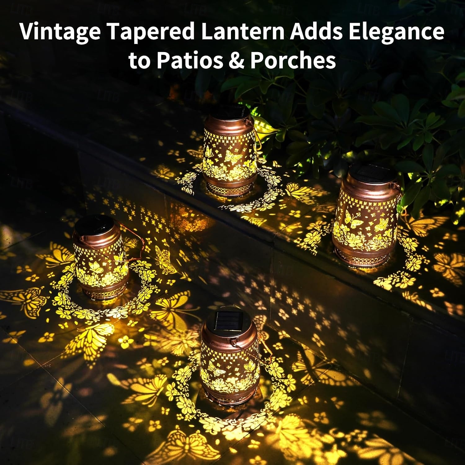 1 Pc Outdoor Waterproof Solar Hummingbird Butterfly Metal Projection Lantern Courtyard Garden Path Lawn Terrace Atmosphere Decorative Light 2026 - $23.99 –P10
