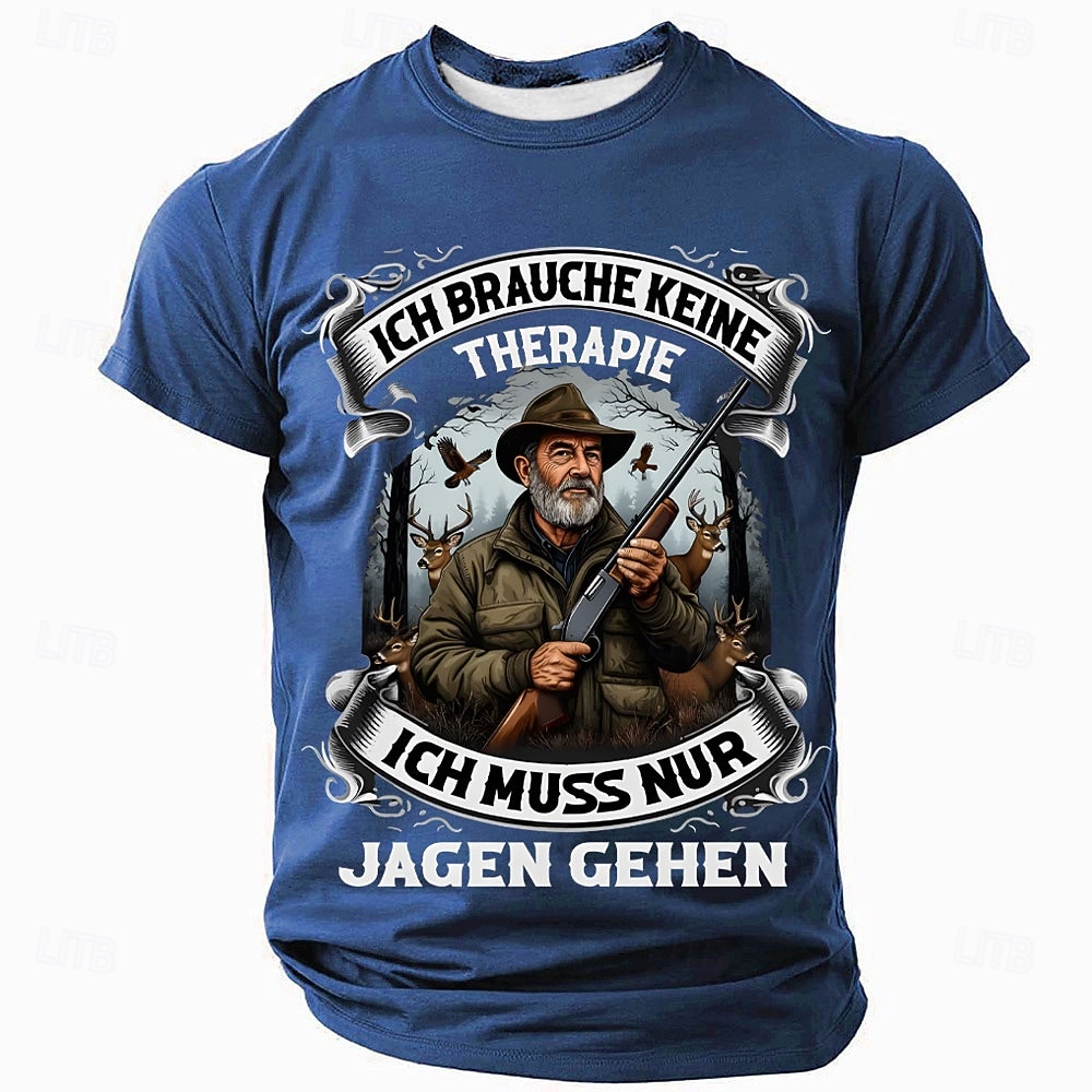 T-shirt grafica da uomo per la caccia - Maniche Corte 'Non Ho Bisogno di Terapia Ho Solo Bisogno di Andare a Caccia' T-shirt Slogan del 2026 a $19.49 –P2