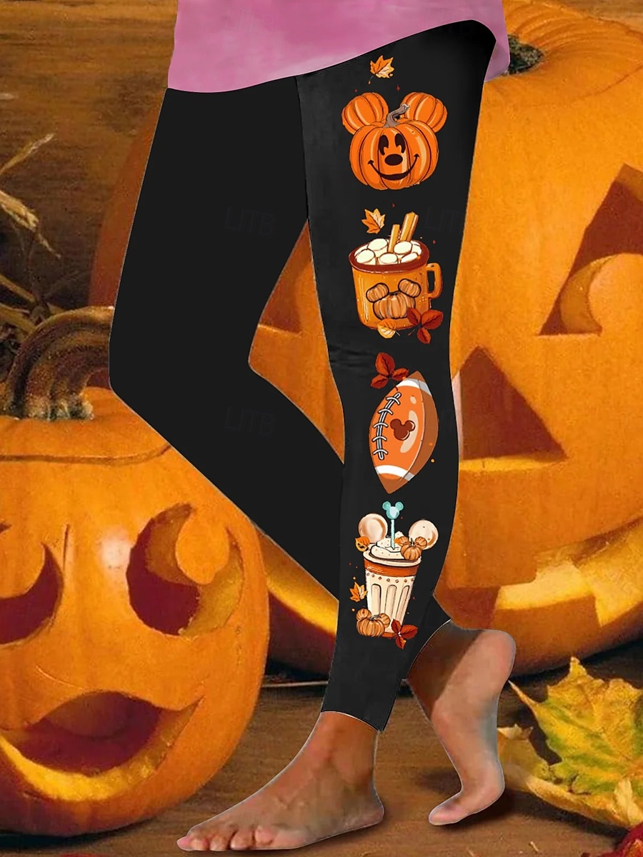 Dámské Legíny prázdniny Vinobraní Módní Po kotníky Vysoký pasPantsHalloween Grafika Dýně Potisk Yumuşak Prodyšné Elastické Formální Venkovní Dovolená rýžově bílá Oranžová Hnědá Jaro Podzim Zima Slim 2025 - $19.99 –P3