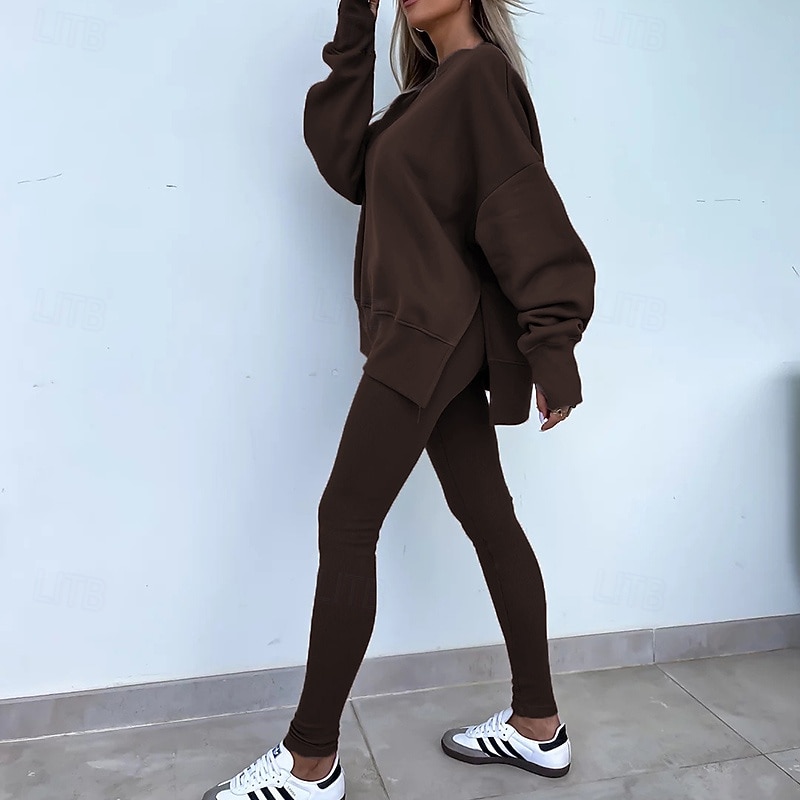 Dámské Tepláková souprava Mikina s kapucí Legíny na běhání Rozparek Jednobarevné Celotělové oblečení Jaro Podzim Černá Růžová Tělocvična Výcivk Běh Vysoký pas Větruvzdorné Lehká váha Odvod vlhkosti 2026 - $34.99 –P7