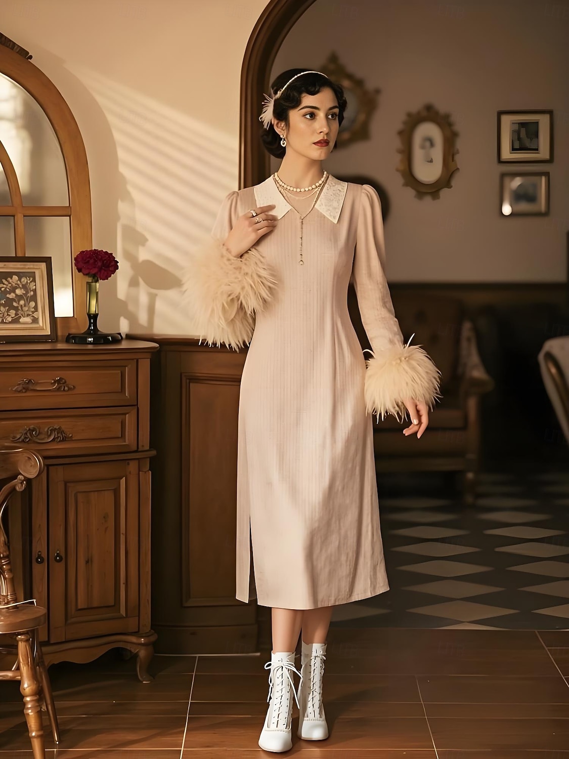 damskie czarne, koronkowe botki w stylu edwardiańskim - vintage'owe, siateczkowe, sznurowane, wiktoriańskie botki na średnim obcasie, idealne do mody gotyckiej, cosplayu i strojów w stylu lat 1900. 2026 - $64.99 –P1