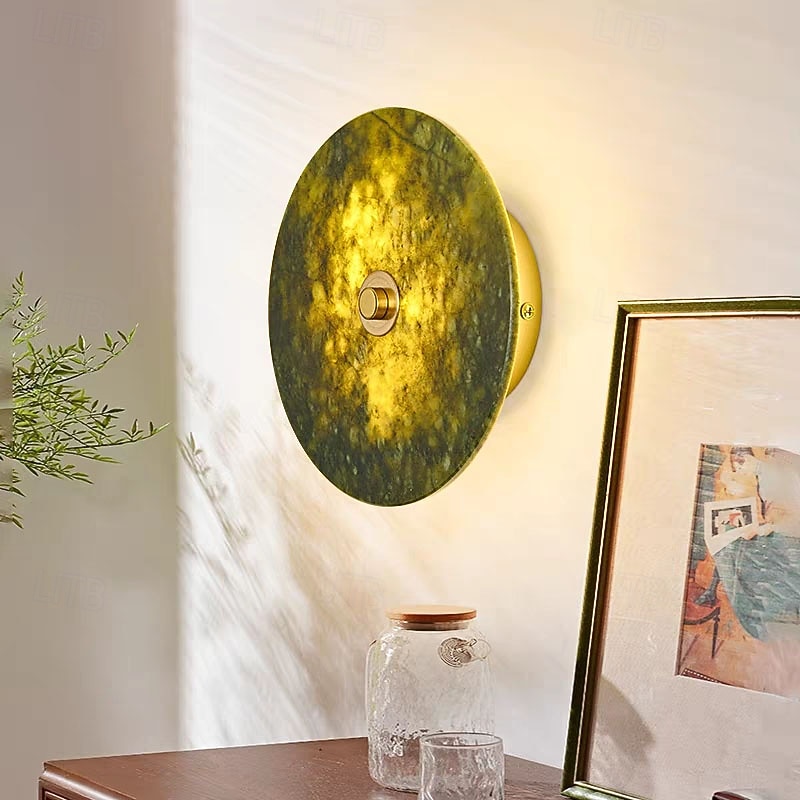 Aplique de pared de mármol, apliques de pared modernos, apliques de pared de estilo rústico con pantalla de vidrio transparente, apliques de pared para sala de estar, dormitorio, escalera, baño, 2025 - $187.99 –P8