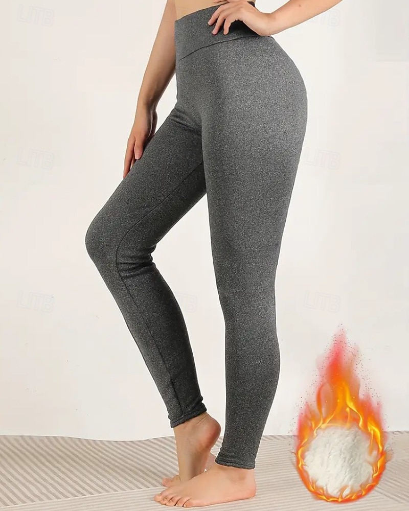 Per donna Pantaloni in Pile Pantaloni Eleganti Leggings Streetwear Casual Lunghezza intera Naturale Semplice Elastico in vita Calore Termico Comodo Vacanza Uscire Nero grigio Grigio Grigio chiaro del 2025 a $18.99 –P18