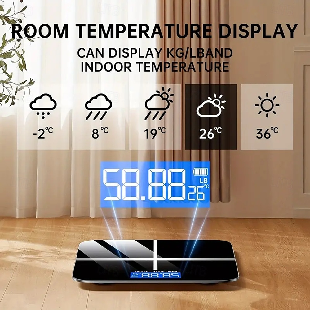 Electronic Scale 396 Pound Digital Bathroom Scale High-precision Scale with LED High-definition Display and Temperature Display (switchable To Kilograms or Pounds) Ultra Wide Platform High-precisi 2025 - $34.99 –P4