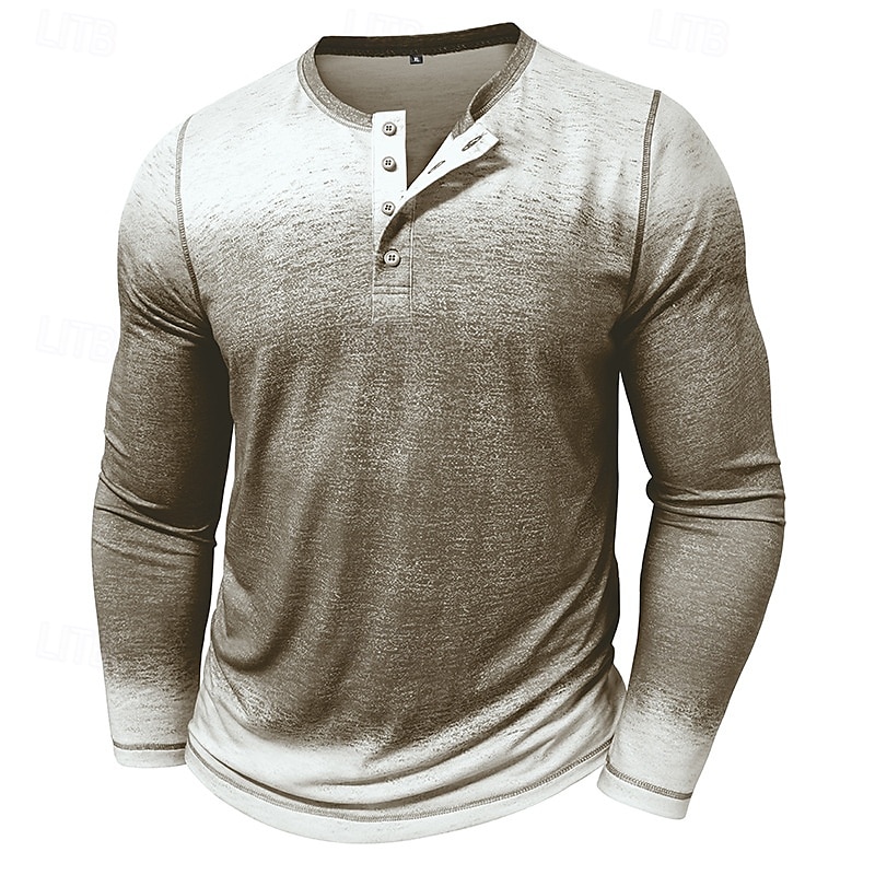Per uomo Maglietta Maglia Henley Top Henley Manica Lunga Sfumatura Vintage Retrò Cuciture a contrasto Henley All'aperto Casual Casuale Primavera Autunno Inverno Grigio Borgogna Blu Maglietta Henley del 2026 a $22.99 –P6