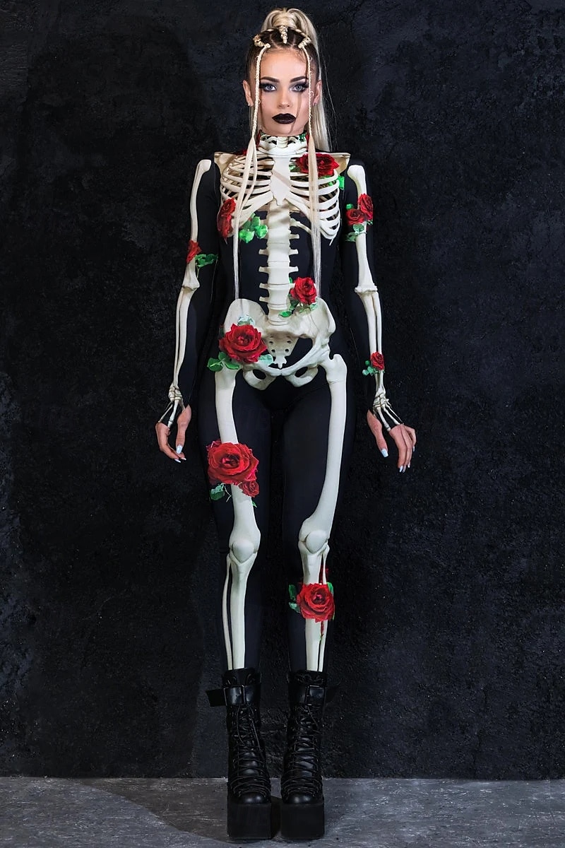 Lebka, kostra, cukrová lebka, body, halloween, skupinové kostýmy pro páry, celotělový kombinéza, strašidelný kostým pro pány, ženy, chlapce, děti, dospělé, představení, párty, klub, halloween, 2025 - $29.99 –P3