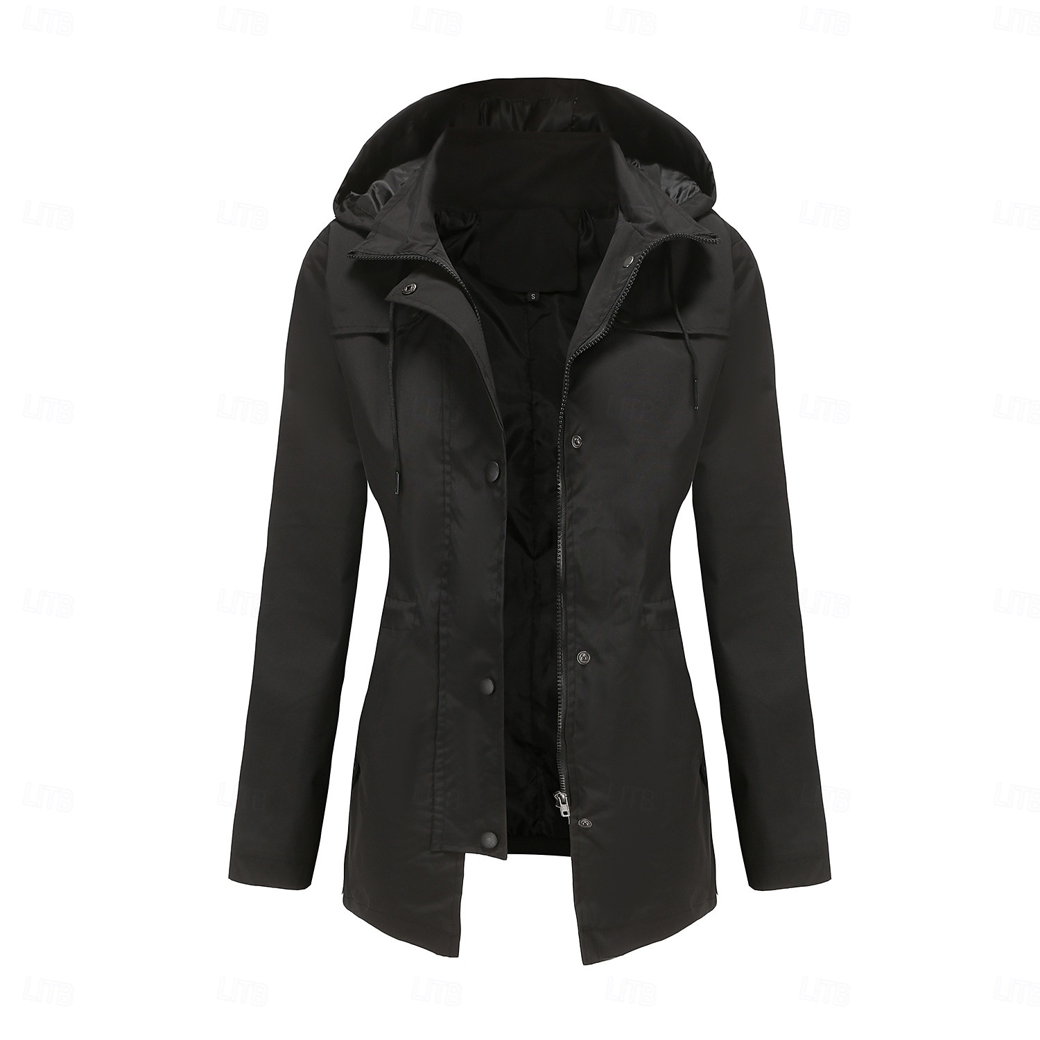 Femmes Manteau Confortable Avec Poches Fermeture intégrale Mode street style Uni Extérieur Décontracté Quotidien Long À capuche Coupe régulière manche longue Vêtements d'extérieur Noir Jaune Rose de 2025 ? $38.99 –P13