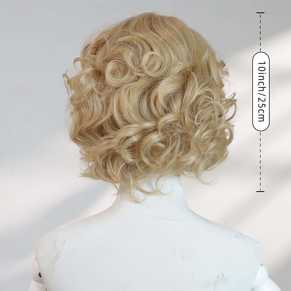 10‑Inch Short Gold Wavy Wig with Middle Part – No Bangs, Synthetic Halloween Hairpiece for Cosplay, Parties & Photo Shoots 2026 - $28.99 –P6