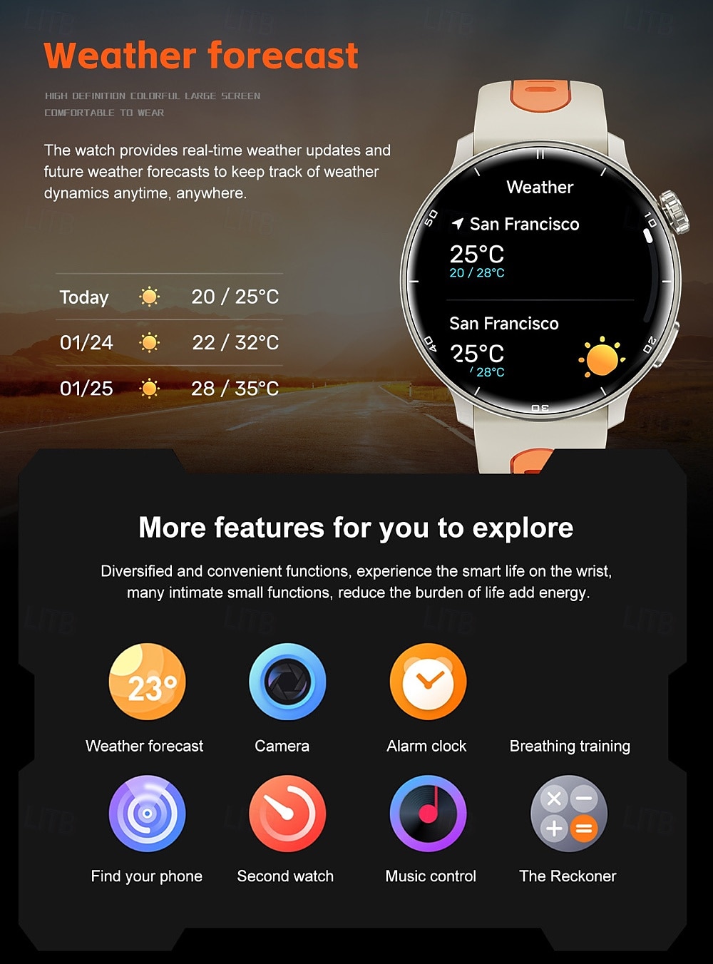 S666R Montre intelligente 1.43 pouce Smartwatch Montre Connectée Bluetooth Podomètre Rappel d'appel Moniteur d'Activité Compatible avec Android iOS Hommes GPS Longue Veille Étanche IP68 Boîtier de de 2025 ? $68.99 –P15