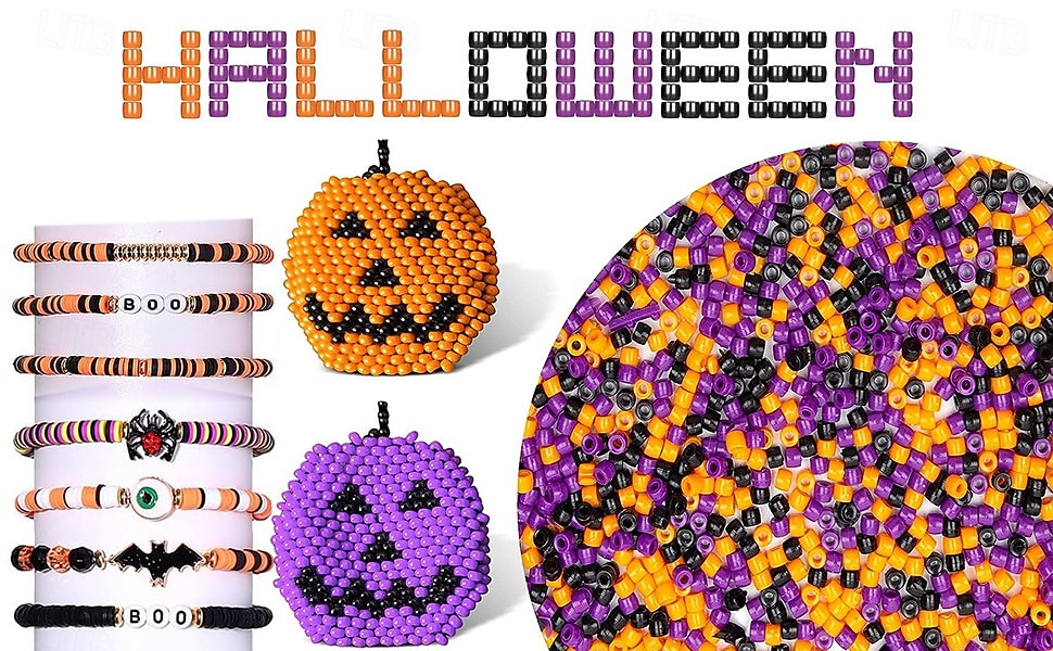 Kit per la creazione di braccialetti di perline di argilla di Halloween da 2086 pezzi, set di gioielli fai da te con ciondoli a forma di zucca fantasma e pipistrello, lavoretti di Halloween per del 2025 a $13.99 –P2