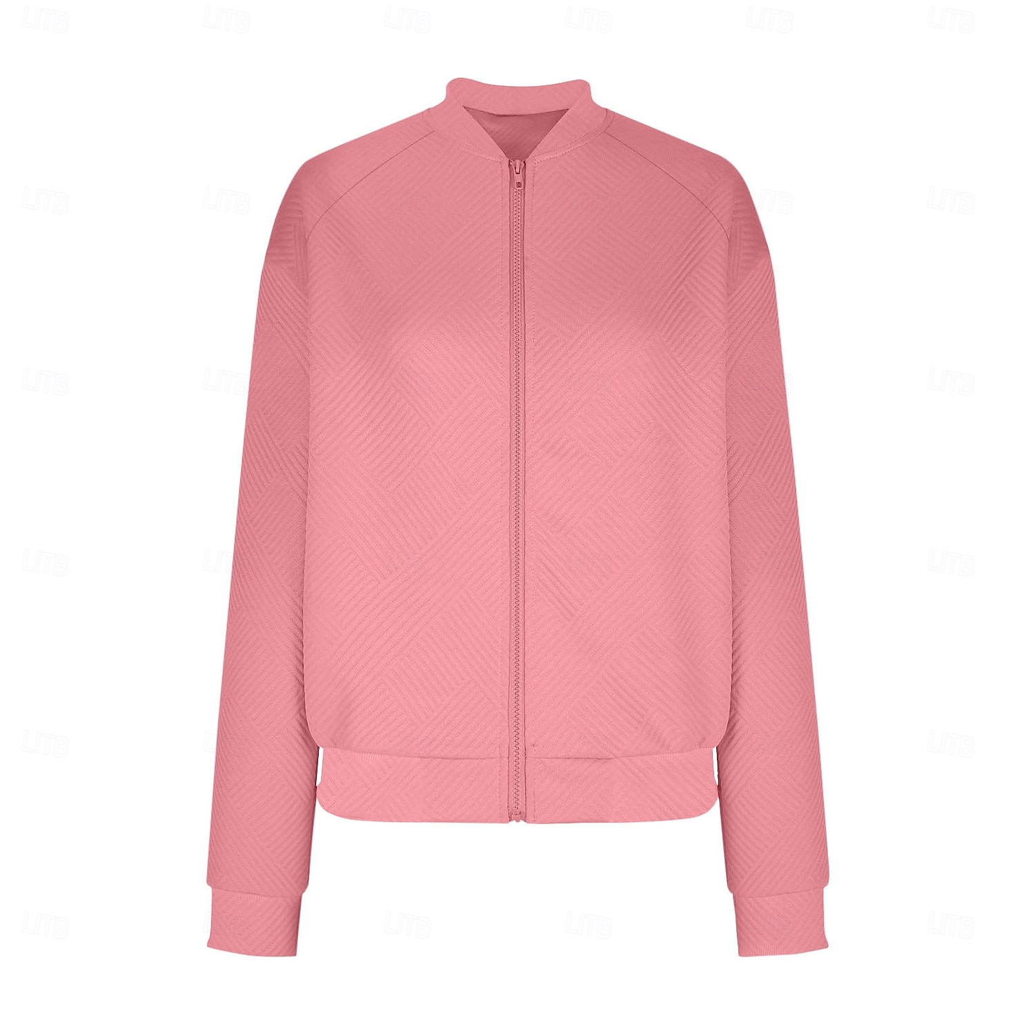 Women's Casual Jacket Sport Jacket Textured Jackets Office / Career Daily Wear Going out Fall Regular Coat Stand Collar Regular Fit Warm Vintage Style Lady Casual Jacket Long Sleeve non-printing 2025 - $26.99 –P19