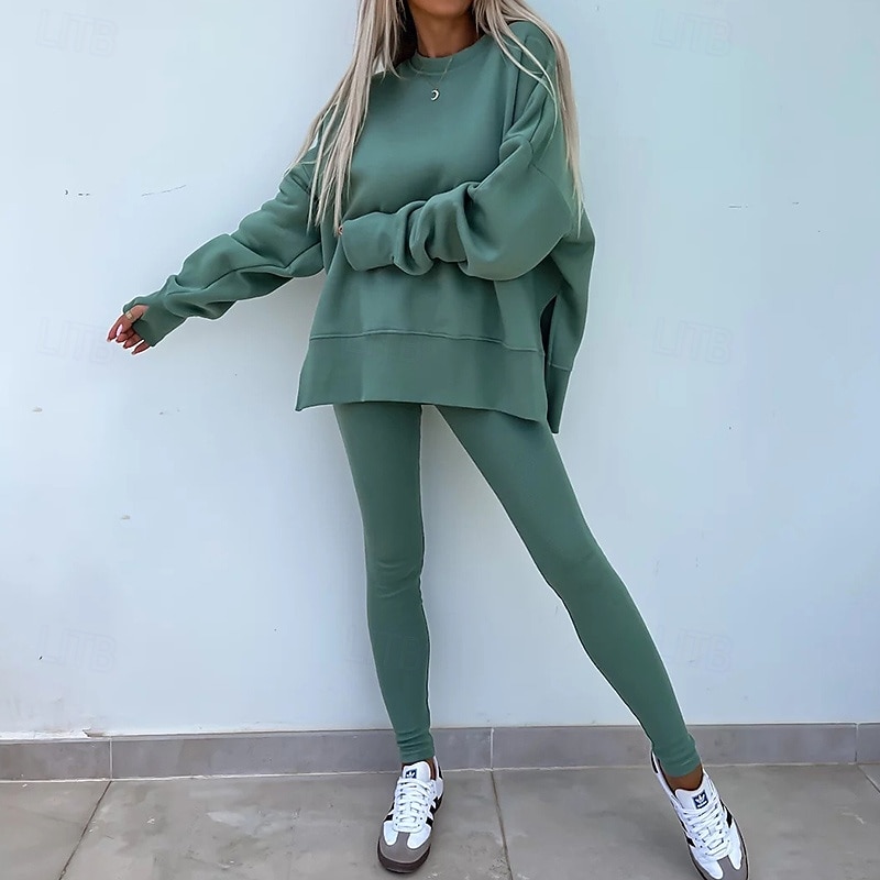 Dámské Tepláková souprava Mikina s kapucí Legíny na běhání Rozparek Jednobarevné Celotělové oblečení Jaro Podzim Černá Růžová Tělocvična Výcivk Běh Vysoký pas Větruvzdorné Lehká váha Odvod vlhkosti 2026 - $34.99 –P2