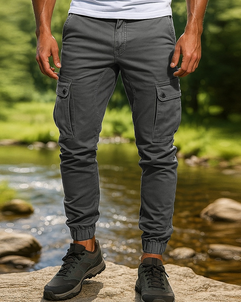Hombre Pantalones cargo Pantalones para senderismo Primavera Otoño Al aire libre Ajuste regular Impermeable Resistente al Viento Prendas de abajo Bolsillo Negro Verde Ejército Algodón Camping 2026 - $25.99 –P4