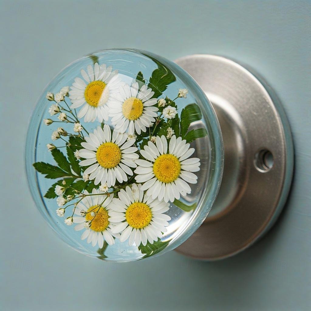 Poignée de porte décorative unique en résine incrustée, design artistique, poignée d'armoire artistique faite à la main pour portes intérieures, tiroirs, placards, décoration intérieure de 2025 ? $17.49 –P14
