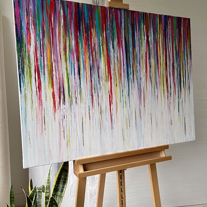 handgemachtes Ölgemälde auf Leinwand, Wandkunst, Dekoration, abstrakt, golden, für die Inneneinrichtung, gerollt, rahmenlos, ungedehntes Gemälde 2025 - $69.99 –P5
