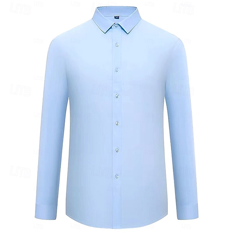 Men's Shirt Dress Shirt Collared Shirt Button Up Shirt Plain Office & Career Daily Wear White+Black White White+Blue Long Sleeve Shirt Collar All Seasons Clothing Apparel Multi-pack 2026 - $31.99 –P3