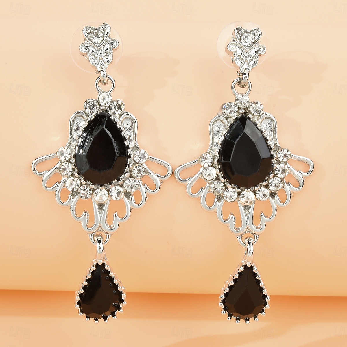 Women's 1920s Gatsby Drop Earrings - Vintage Black Crystal Dangle Earrings with Rhinestones for Roaring Twenties Themed Parties 2025 - $9.99 –P3