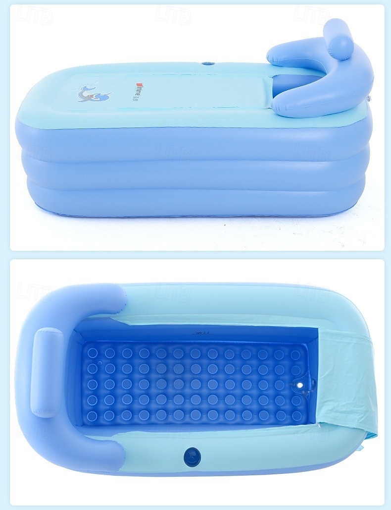 Vasca idromassaggio gonfiabile semplice, vasca idromassaggio portatile per esterni, vasca fredda con portabicchieri, poggiatesta, cuscino e pompa dell'aria elettrica wireless. Spa gonfiabile per bagno del 2025 a $140.99 –P5