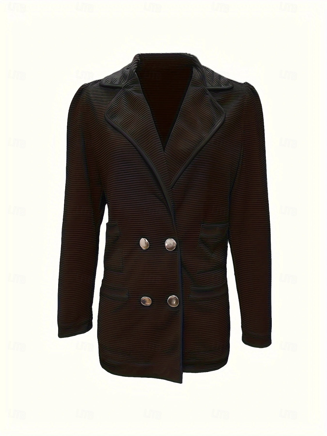 Damen Blazer Bequem Atmungsaktiv Knöpfe Mode Modern Einfach Arbeit Täglich Regulär Umlegekragen Normale Passform Langarm Oberbekleidung Schwarz Weiß Rosa Frühling Herbst 2025 - $29.99 –P12