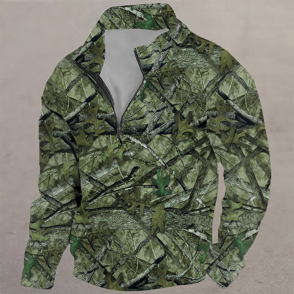 Homme Camouflage Sweat-shirt Sweat à capuche Fermeture éclair Sports Impression 3D Escalade Chasse Rouge Violet Automne Designer de 2025 ? $26.99 –P4