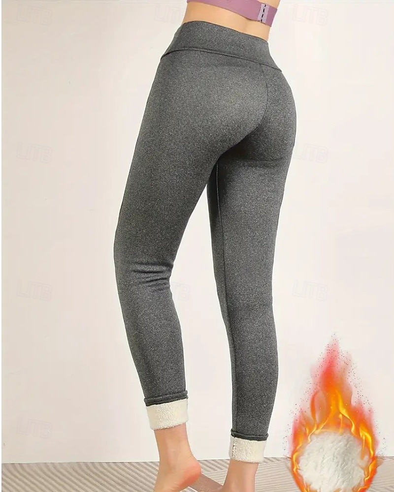 Per donna Pantaloni in Pile Pantaloni Eleganti Leggings Streetwear Casual Lunghezza intera Naturale Semplice Elastico in vita Calore Termico Comodo Vacanza Uscire Nero grigio Grigio Grigio chiaro del 2025 a $18.99 –P19