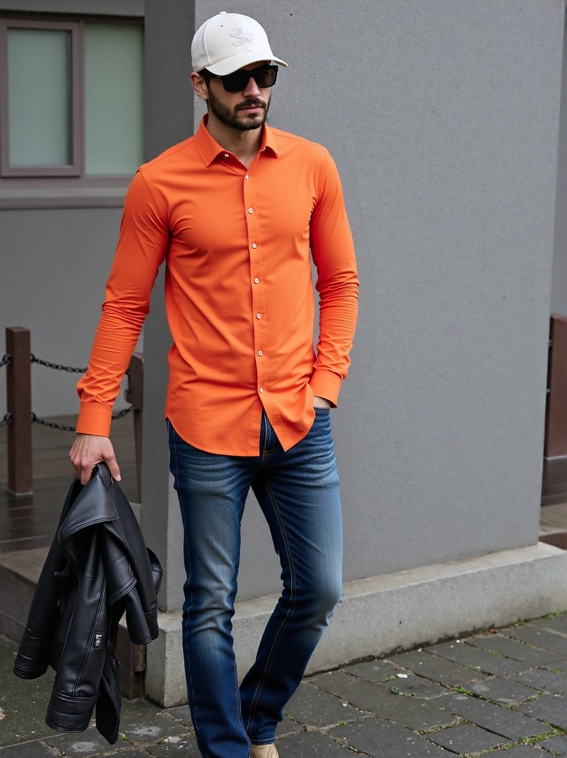 Herren Hemd Kleidhemd Knopfhemd Smokinghemden Einfarbig Hochzeitsfeier Alltagskleidung Hellgelb Orange Grün Rosa Langarm Revers Ganzjahres Bekleidung 2026 - $25.99 –P8