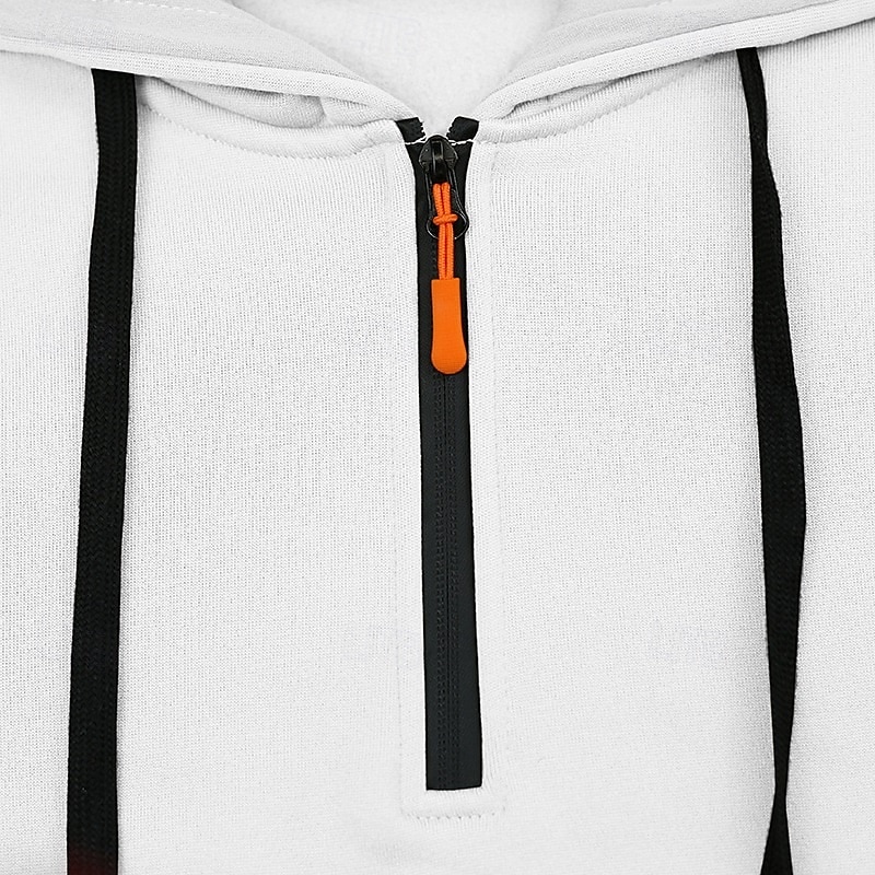 Homme Sweat à capuche Sweat à capuche quart zippé Sweat à capuche en polaire Noir Blanche bleu marine Kaki Gris Clair À capuche Uni Patchwork Quart de zip Sport & Loisir Occasionnel Quotidien de 2025 ? $25.99 –P7