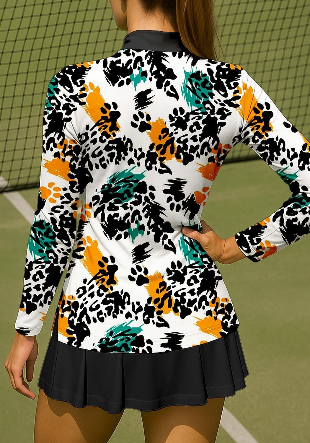 Women's Animal Leopard Sport Shirt Golf Polo Shirt Tennis Shirt Tennis Top Long Sleeve Zipper Floral UPF50+ UV Resistant High Elasticity Moisture Wicking Breathable Tennis Golf Pickleball Stand 2026 - $25.99 –P2