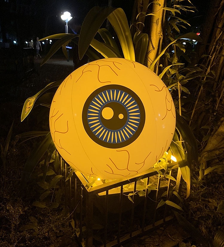 1 ks halloween 40/60cm nafukovací vzduchový model rgb oční dekorační lampa vnitřní a venkovní nádvoří zahradní párty hororová a podivná atmosféra dekorační světla 2025 - $15.99 –P3