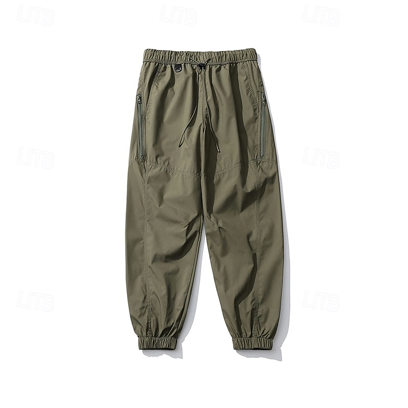 Herren Cargohosen Wanderhosen Jogginghose Regenhose zum Wandern Winter Außen Normale Passform Wasserdicht Winddicht Unterteile Kordelzug Tasche Elastischer Bund Dunkelgrau Schwarz Camping / Wandern 2025 - $51.99 –P4