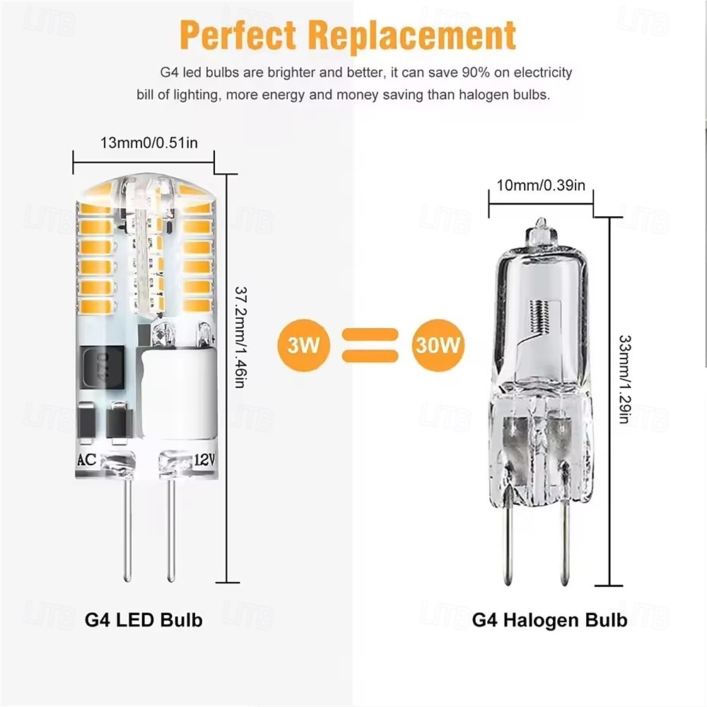 10 Pcs No Flicker AC/DC12V G4 LED Bulb 2W 3W Silicone 24/48LEDS SMD3014 Super Bright Replace 30W Halogen Chandelier Light 2025 - $32.99 –P2