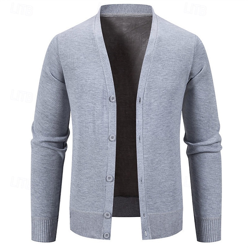 Voor heren Vest Trui Vest Bijgesneden vest trui Bijgesneden trui Geribd breien Normale tops Dichtknopen Gebreid Effen / effen kleur V-hals Stijlvol Casual Alledaagse kleding Uitgaan Kleding Herfst 2026 - $26.99 –P2