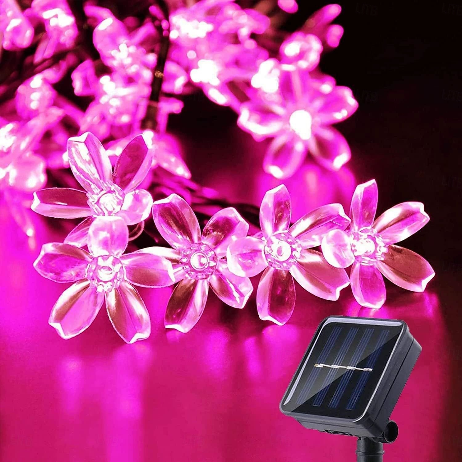 Guirlande lumineuse solaire en forme de cerisier, 12 m, 100 LED, luminaire décoratif d'extérieur, idéal pour Noël, un mariage, une cour, un balcon ou une clôture, idéal pour Halloween de 2025 ? $20.99 –P5