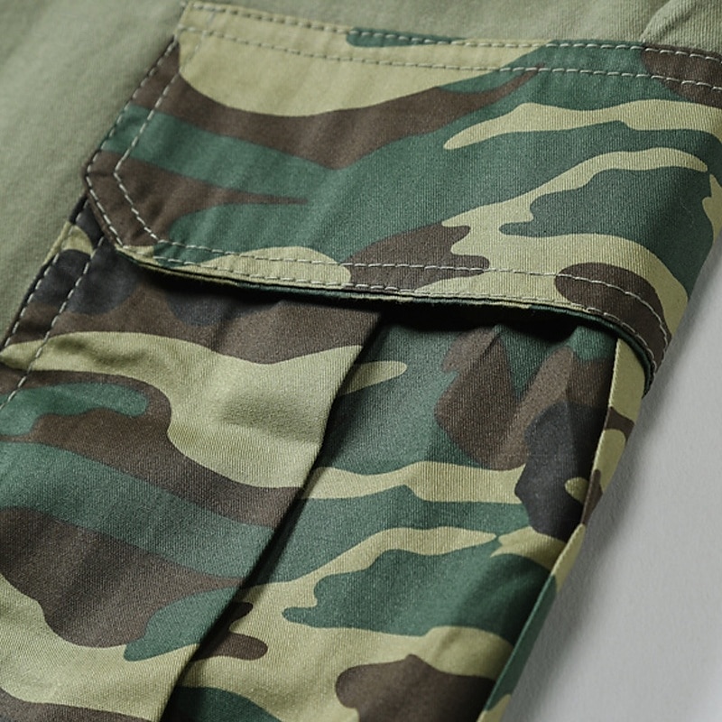Herren Cargo-Shorts Shorts Sommershorts Patchwork Mehrere Taschen Tarnung Komfort tragbar Knielang Outdoor Sport Täglich Mode Lässig Schwarz Armeegrün 2025 - $25.99 –P7