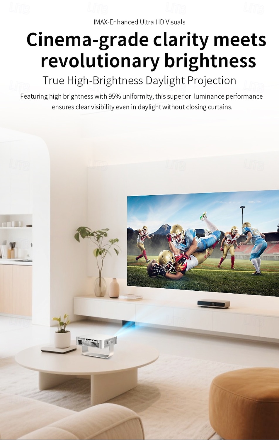 Ultra HD 4k Projector With Native 1080P 150 Lumens Home Theater Smart Android TV Daylight Beam Projectors 5G WIFI New Projecto 2025 - $63.99 –P8