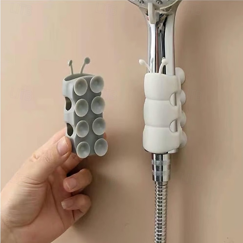 حامل رأس دش من السيليكون 3/6 قطع، حامل دش بدون مثقاب، قاعدة رأس دش مثبتة على الحائط للحمام، تصميم قبضة كاتربيلر قابلة للإزالة 2026 - $9.99 –P7