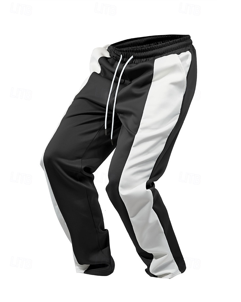Homens Calças Esportivas Calças Calça de moletom de perna reta Bolsos Cintura elástica Com Cordão Bloco de cor Conforto Esportes Diário Moda Casual Preto Azul Micro-Elástica de 2025 por $18.99 –P10