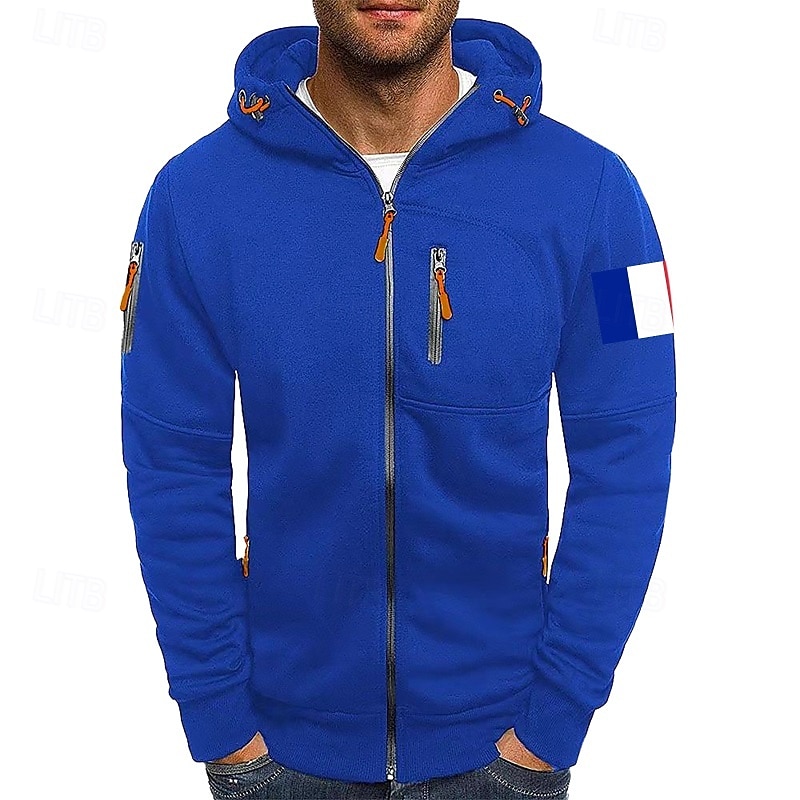 Homme Sweat à capuche Sweat à capuche zippé intégral Veste de survêtement Noir Blanche Vin Vert Véronèse bleu marine À capuche Uni Zip Up Patchwork Poche Avant Sport & Loisir Occasionnel Quotidien de 2025 ? $26.99 –P8