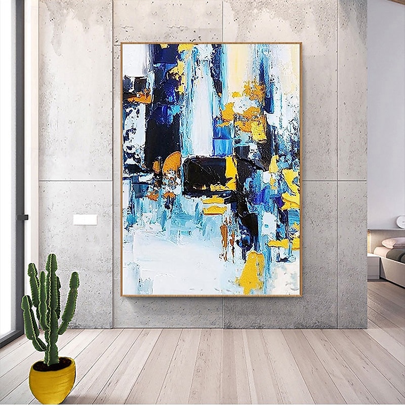 2025年 キャンバスに金箔を施した手作りの大型抽象油絵。モダンな額縁なしの絵画。家の装飾に最適な壁アート画像。  コレクション – $158.99 –P10
