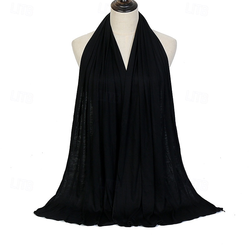 Damen Rechteckiger Schal Straße Täglich Date Gris Schwarz Weiß Schal Einfarbig 2025 - $17.49 –P2