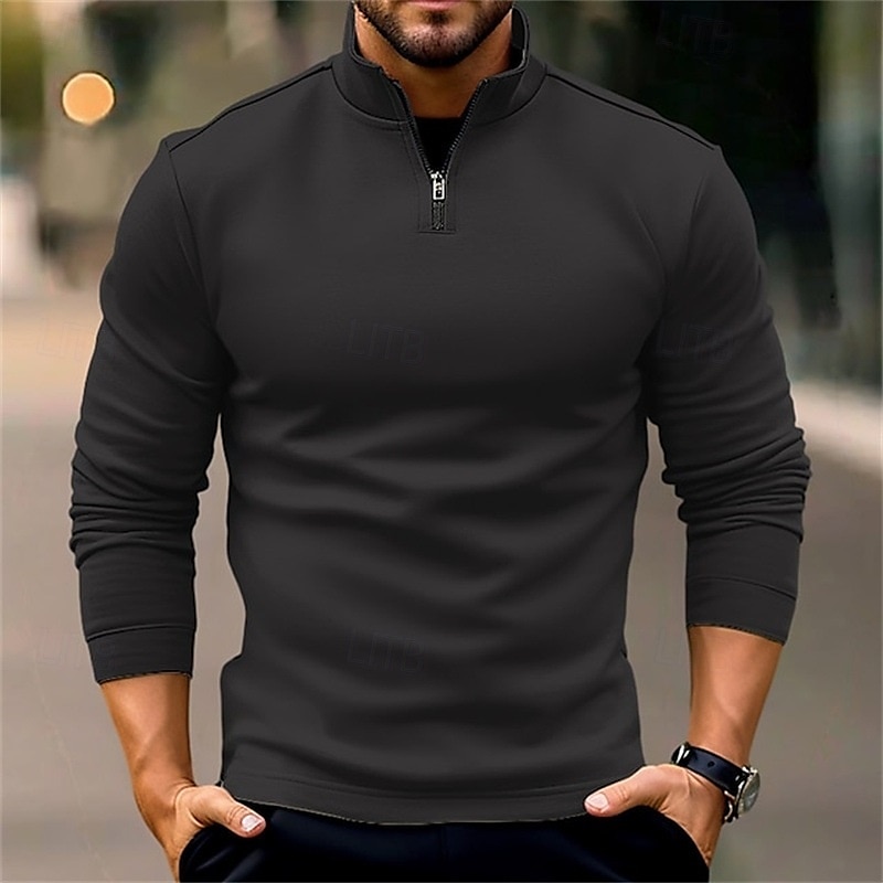 Pánské Mikina na zip Černá Bílá Námořnická modř Oranžová Stojáček Bez vzoru Zapni Čtvrtletní zip Sporty a outdoor Ležérní Denní Šik ven Chladný Sportovní oblečení Celý rok Oblečení Mikiny s kapucí 2025 - $23.99 –P2
