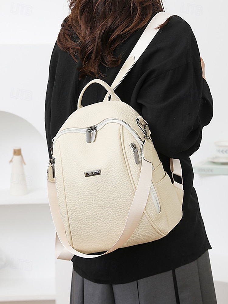Women's Brown Faux Leather Mini Backpack – Water-Repellent Scratch-Resistant Fashion Daypack for Travel, Work and Daily Use 2025 - $24.99 –P1