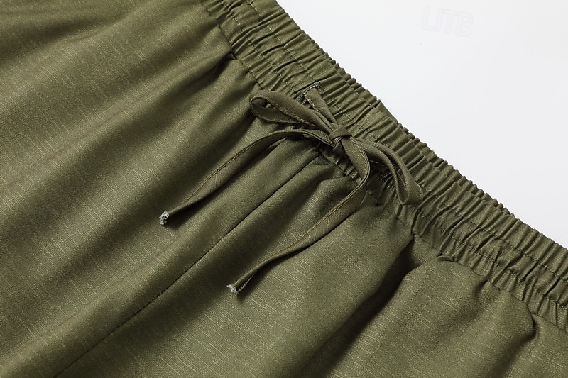 Pantalones anchos bohemios para mujer, largos, con estampado de flores naturales, bolsillos y cordón elástico, cómodos para exteriores, vacaciones, fin de semana, color verde, corte regular. 2025 - $24.99 –P7