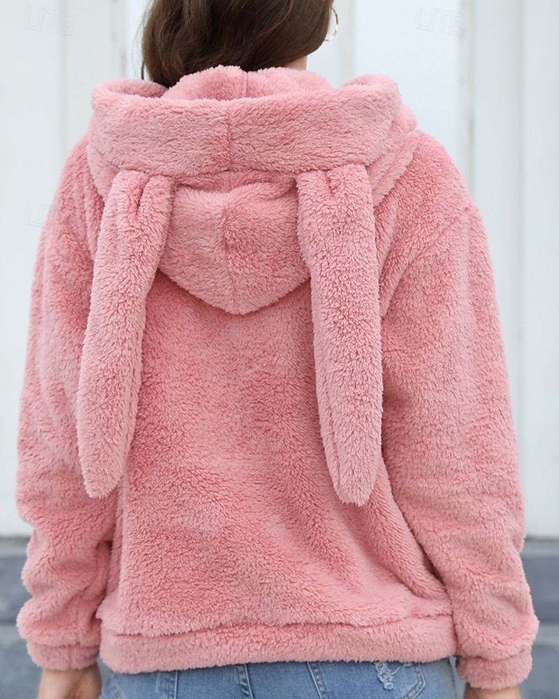 Per donna Felpa con cappuccio Semplice Streetwear Casual Manica Lunga Con Cappuccio Top Regolari Streetwear Ferie Uscire Rosa Inverno del 2025 a $25.99 –P7