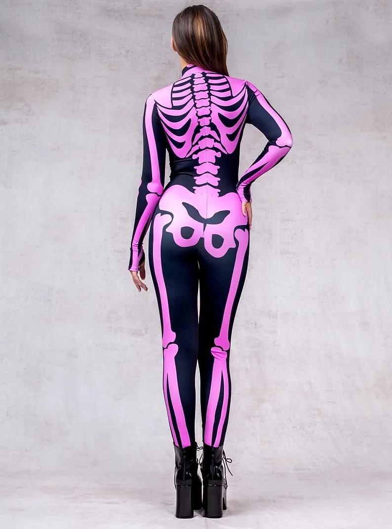 koponya csontváz test halloween csoportos páros jelmezek teljes testes macskaruha ijesztő jelmez férfi női fiú gyermek felnőttek előadás buli klub halloween karnevál halottak napja könnyű 2025 - $29.99 –P8