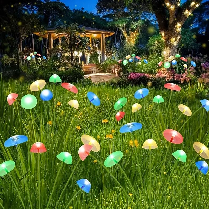 2 kpl aurinkokennolla toimivia sienipuutarhavaloja 6 lediä aurinkokennolla toimivia meduusavaloja ulkokäyttöön vedenpitäviä tulikärpäsen keinuvaloja puutarhan pihapolulle joulujuhlien koristeluun 2026 - $22.99 –P4