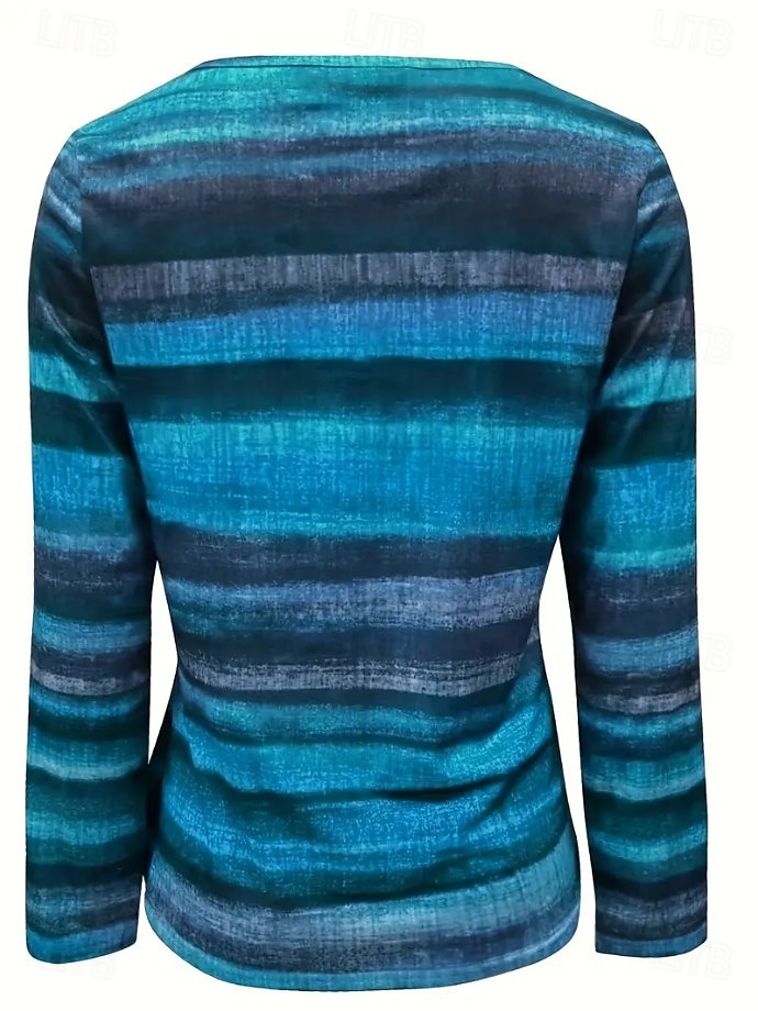 Femmes T-shirt Graphique Géométrique Rayé ancien Mode Élégant manche longue Col ras du cou Hauts Réguliers Quotidien Fermeture éclair Imprimé Jaune Rouge Bleu Vert Printemps Automne Hiver de 2025 ? $27.99 –P2