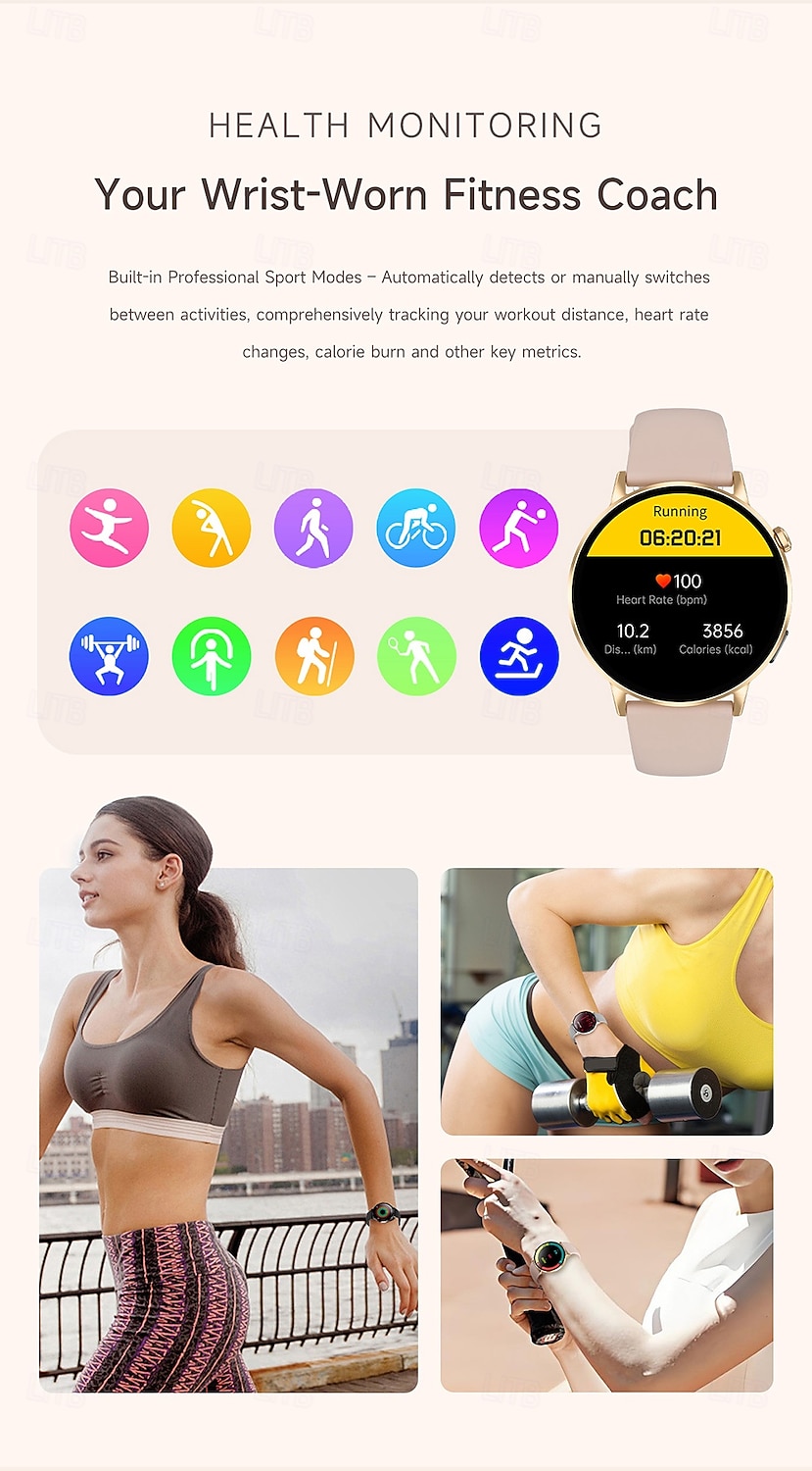 iMosi G34 Okos óra 1.32 hüvelyk Intelligens Watch Bluetooth Lépésszámláló Hívás emlékeztető Testmozgásfigyelő Kompatibilis valamivel Android iOS Uniszex Kéz nélküli hívások Vízálló Média kontroll IP68 2026 - $61.99 –P11